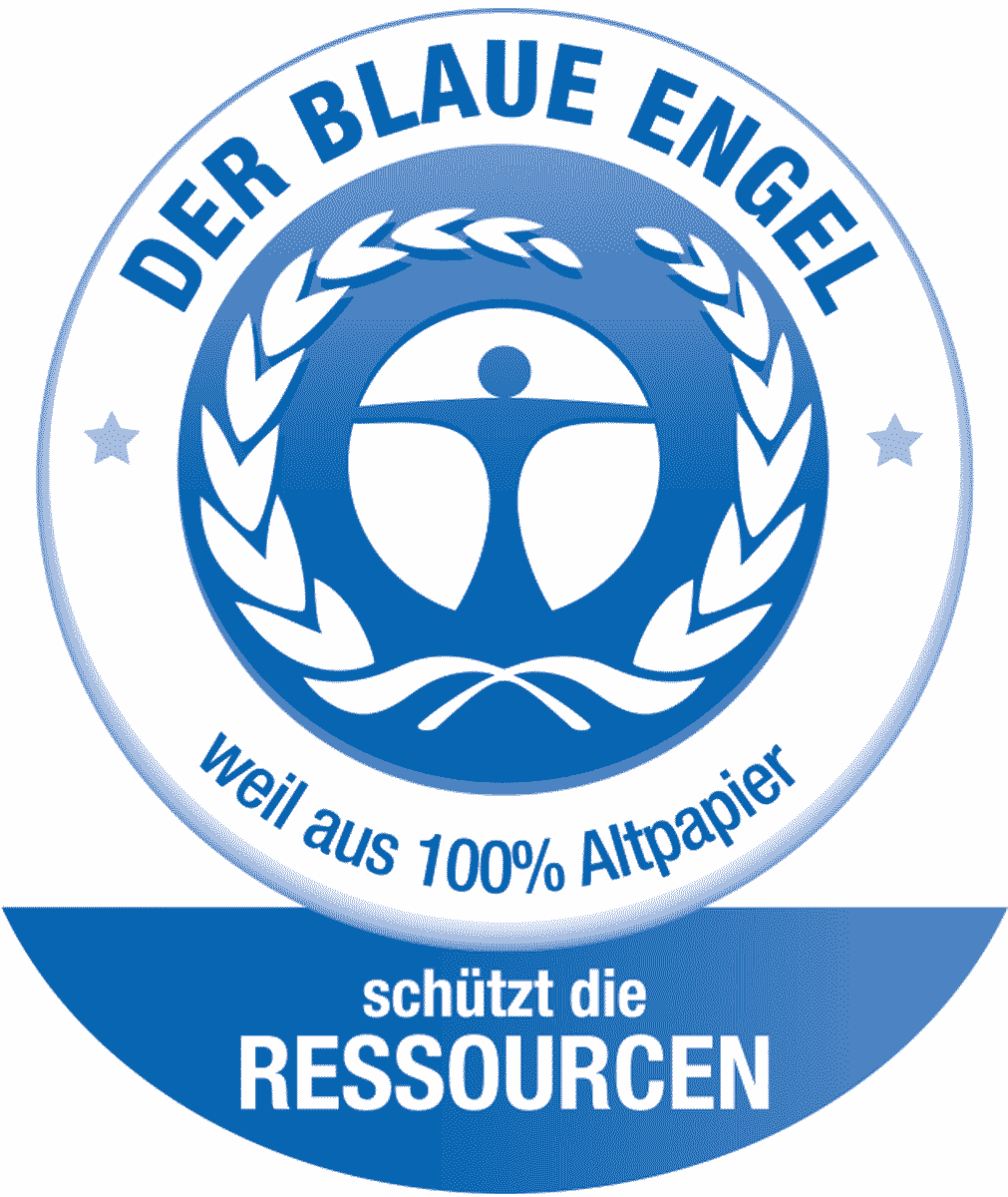 Logo ange bleu papier recyclé